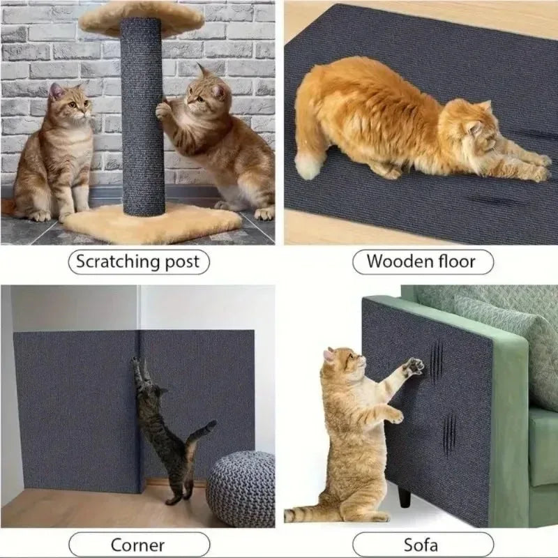 Protector de Sofá Rascador para Gatos Autoadhesivo 60x200cm - Alfombrilla Recortable DIY