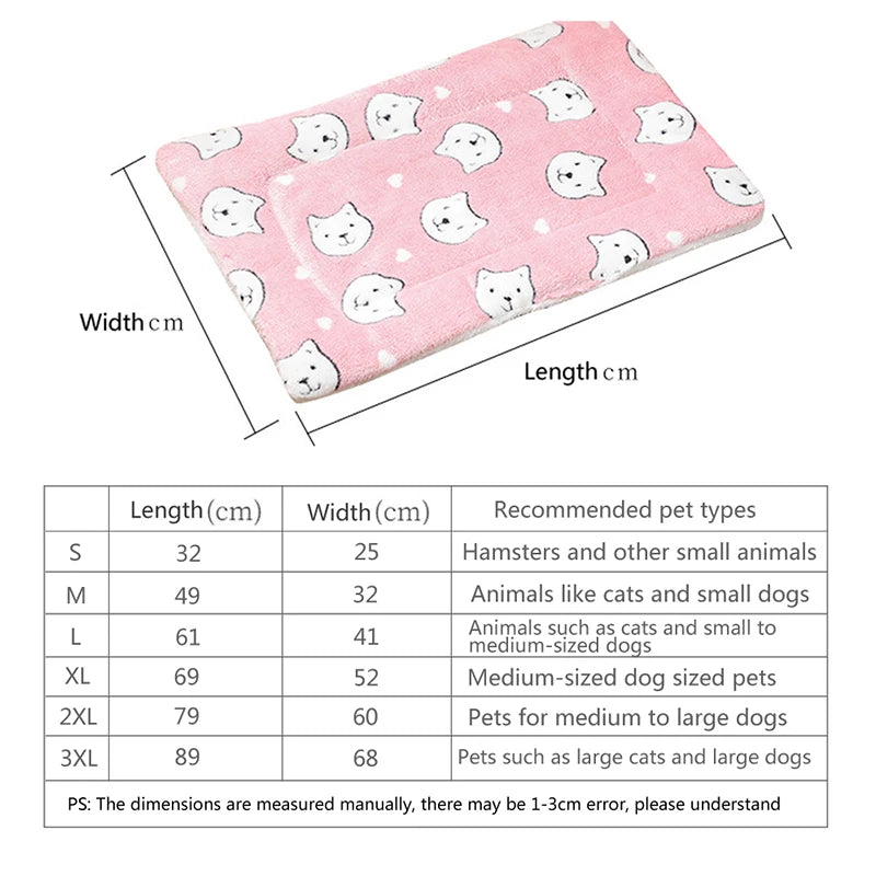 Colchoneta de Felpa Transpirable para Gatos y Perros Pequeños — Suave, Cálida y Lavable
