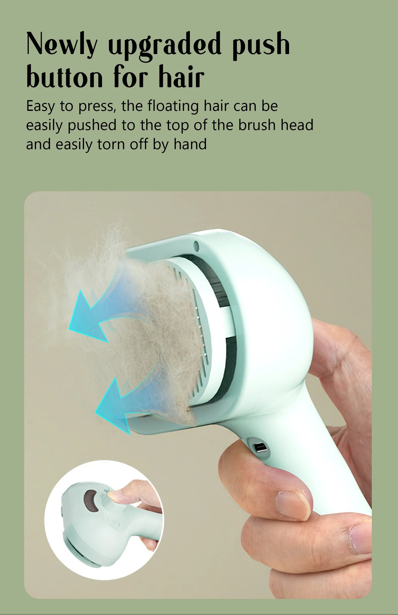 Cepillo Vaporizador con Spray para Perros y Gatos - 2 en 1 Masaje y Cepillado Recargable USB