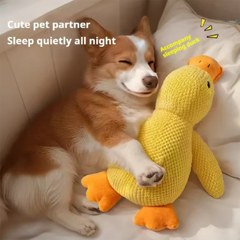 Juguete de Pato para Perros, Peluche Resistente a Mordiscos con Sonido, Alivio Dental, Compañero Suave para Perros Pequeños y Grandes