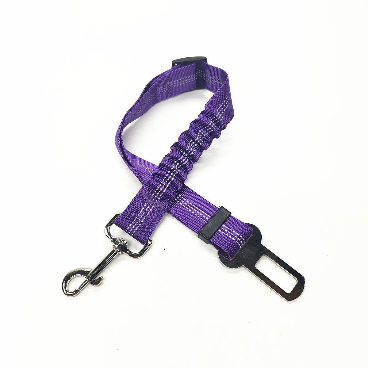 Cinturón de Seguridad Ajustable para Perros en el Coche — Nylon Reflectante y Elástico | 21 Colores