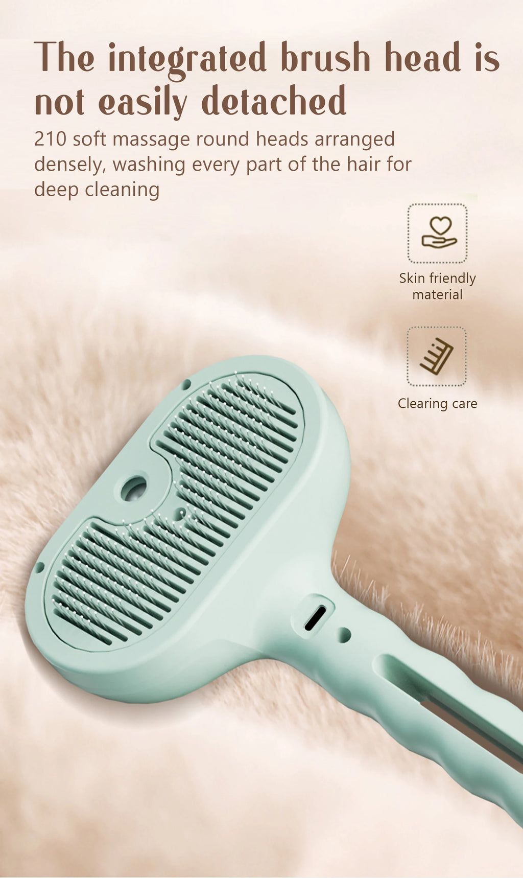 Cepillo Vaporizador con Spray para Perros y Gatos - 2 en 1 Masaje y Cepillado Recargable USB