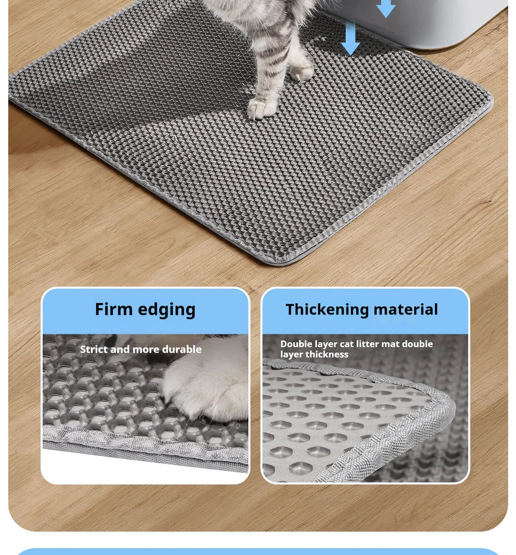 Alfombra para Arenero de Gatos, Impermeable Doble Capa, Antideslizante y Lavable para Mascotas