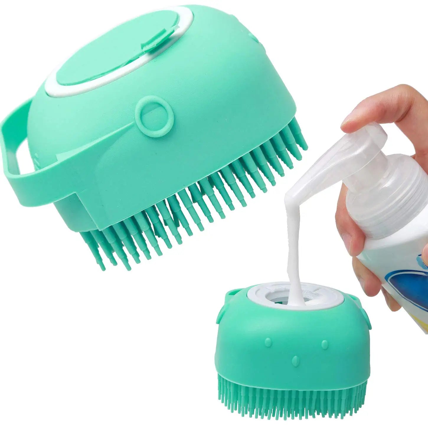 Cepillo de Baño para Perros y Gatos con Dispensador de Champú 80ml