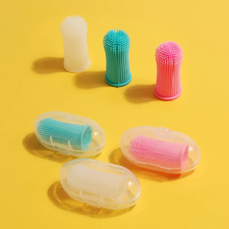 Cepillo de Dientes de Silicona para Perros y Gatos - Limpieza Dental 360°