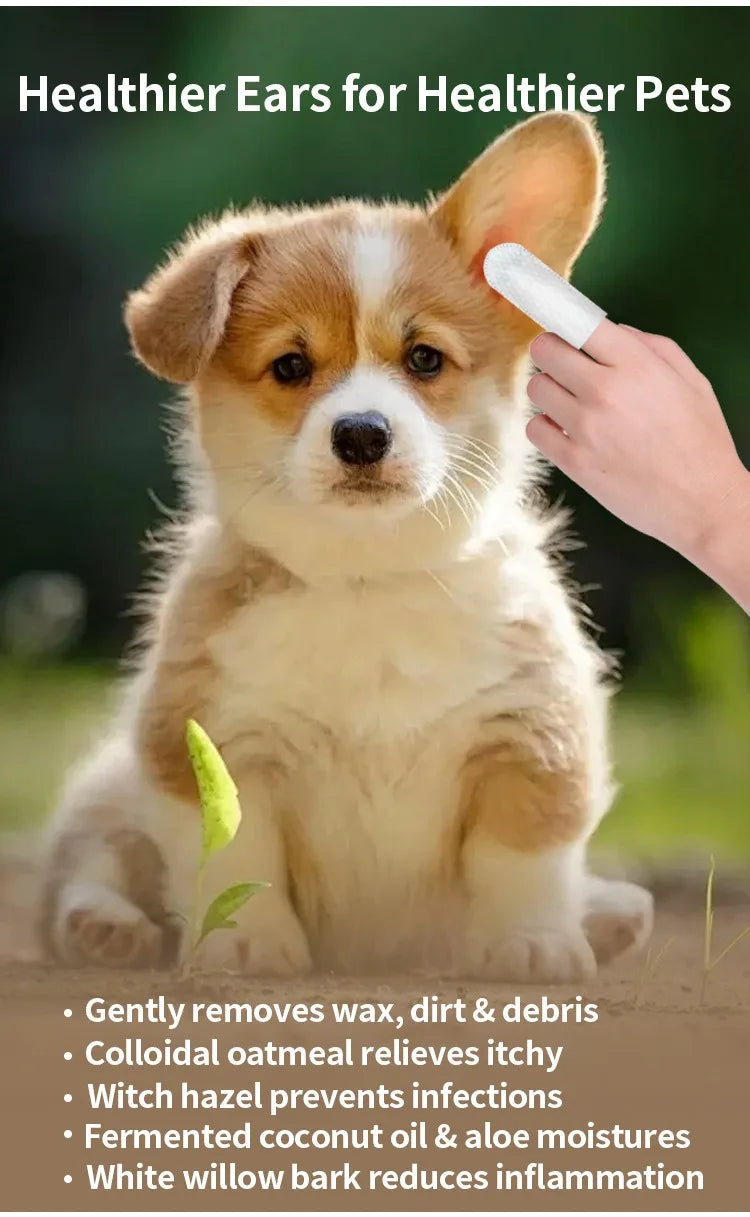Toallitas Limpiadoras de Orejas para Perros y Gatos - Elimina Ácaros