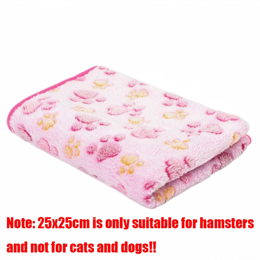 Manta Suave y Esponjosa para Mascotas, Franela con Estampado de Huellas, Cama Cálida y Cómoda para Perros y Gatos