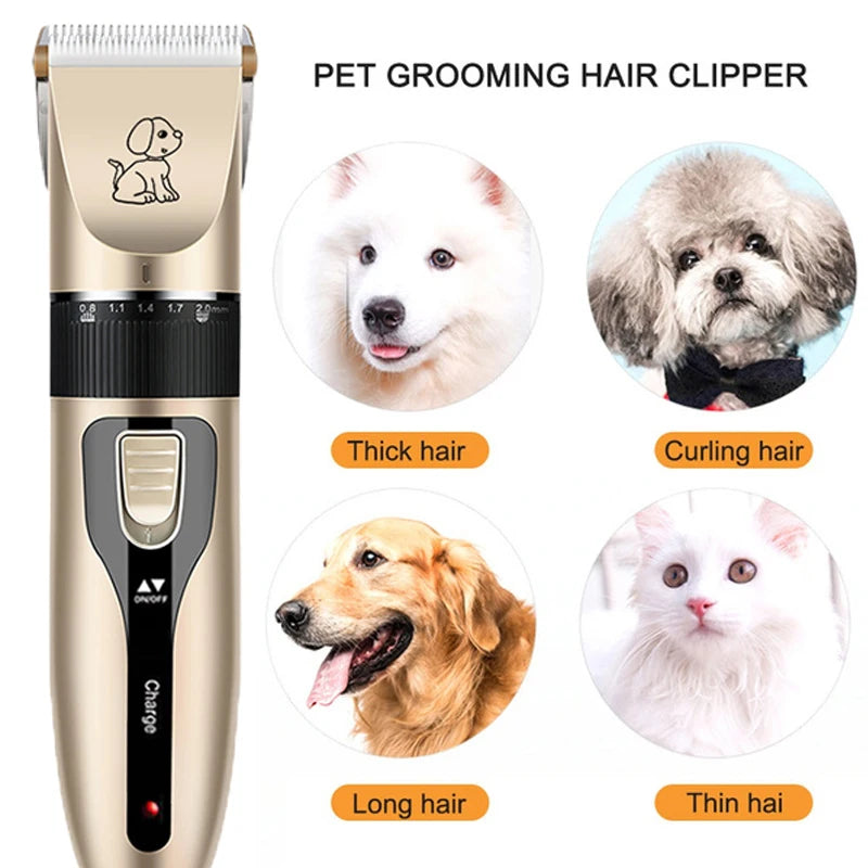 Kit Cortapelos Eléctrico para Perros y Gatos - Silencioso, Recargable y Profesional