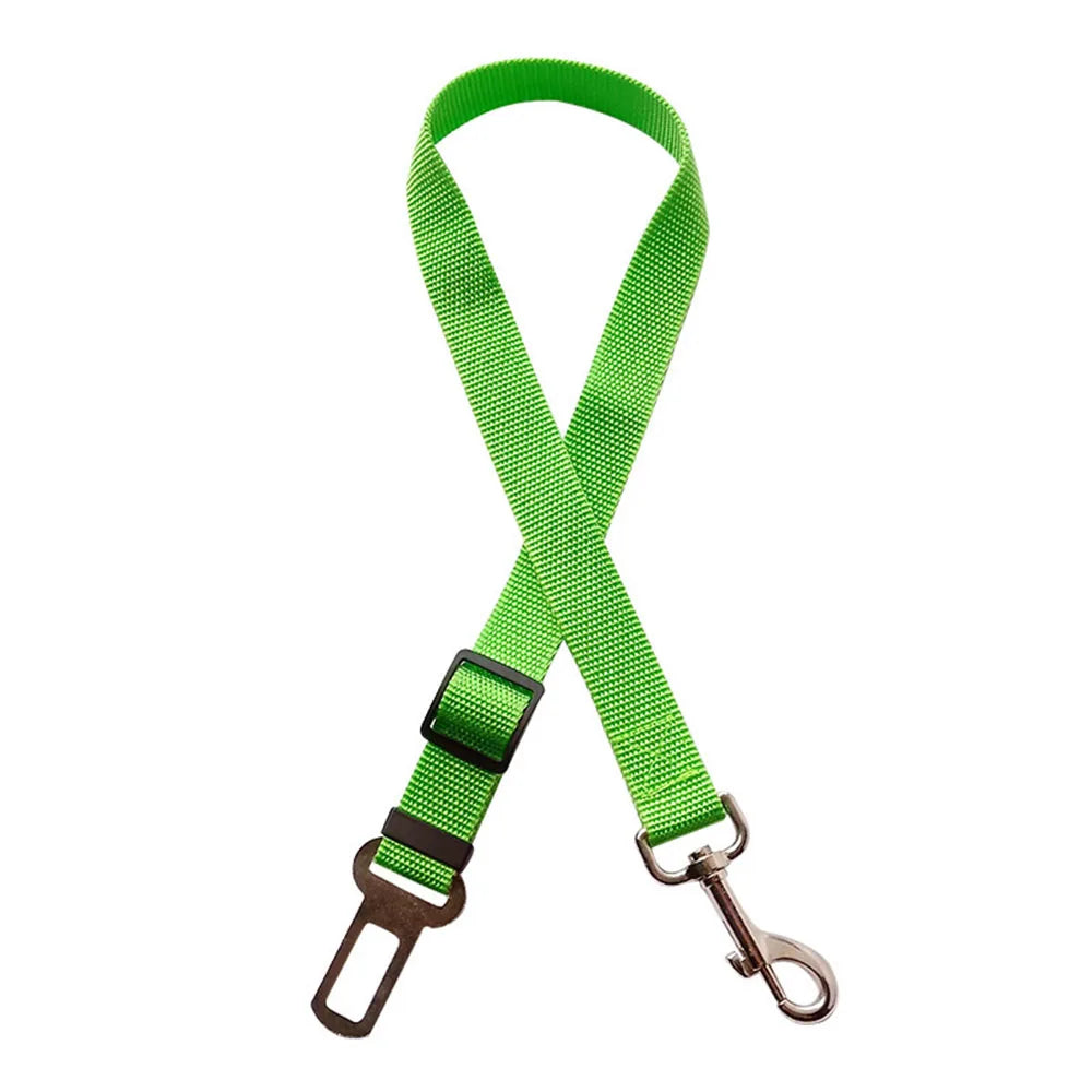 Cinturón de Seguridad Ajustable para Perros en el Coche — Nylon Reflectante y Elástico | 21 Colores