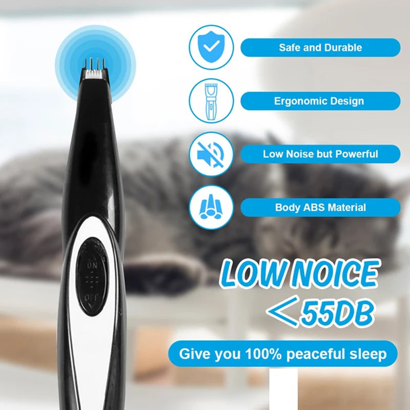 Kit Cortapelos Eléctrico para Perros y Gatos - Silencioso, Recargable y Profesional