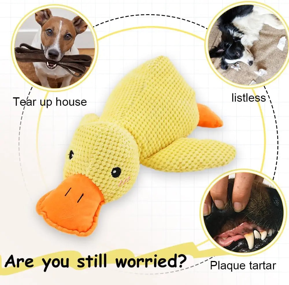Juguete de Pato para Perros, Peluche Resistente a Mordiscos con Sonido, Alivio Dental, Compañero Suave para Perros Pequeños y Grandes