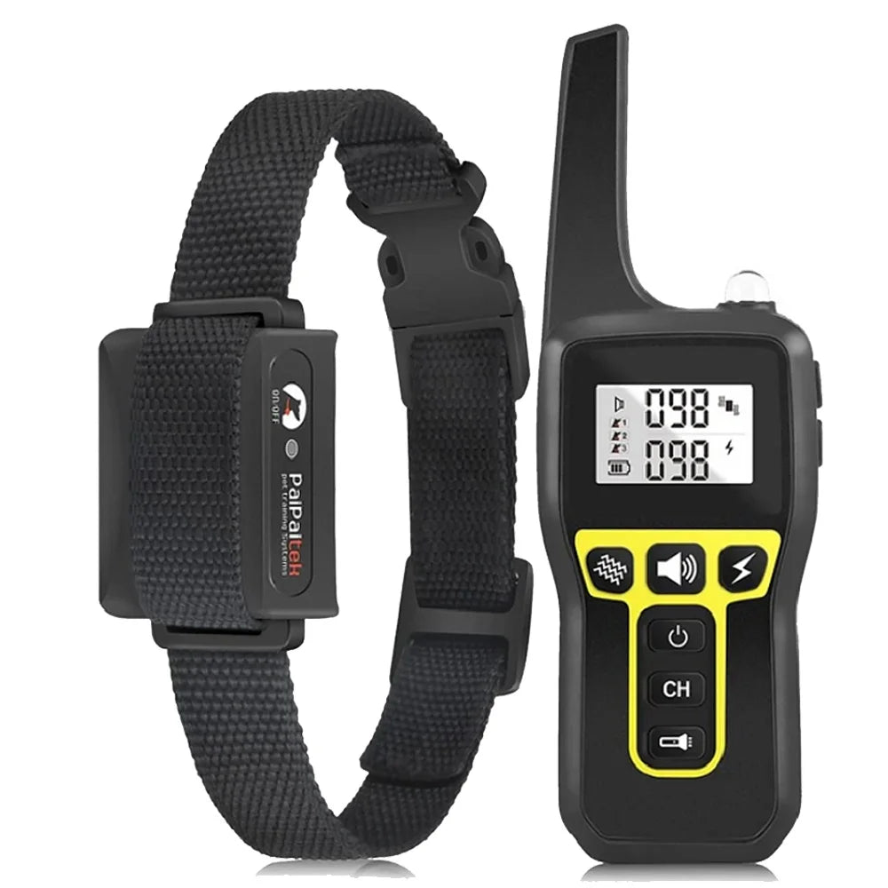 Collar de Adiestramiento para Perros 1000 m – Antiladridos, Impermeable y Recargable con Mando a Distancia | PaiPaitek PD529-1