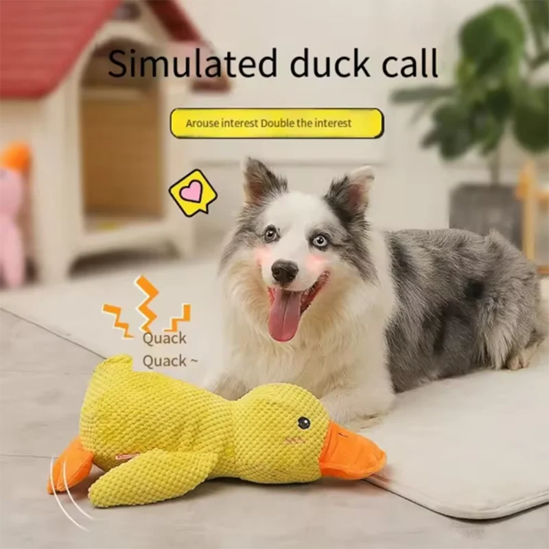 Juguete de Pato para Perros, Peluche Resistente a Mordiscos con Sonido, Alivio Dental, Compañero Suave para Perros Pequeños y Grandes