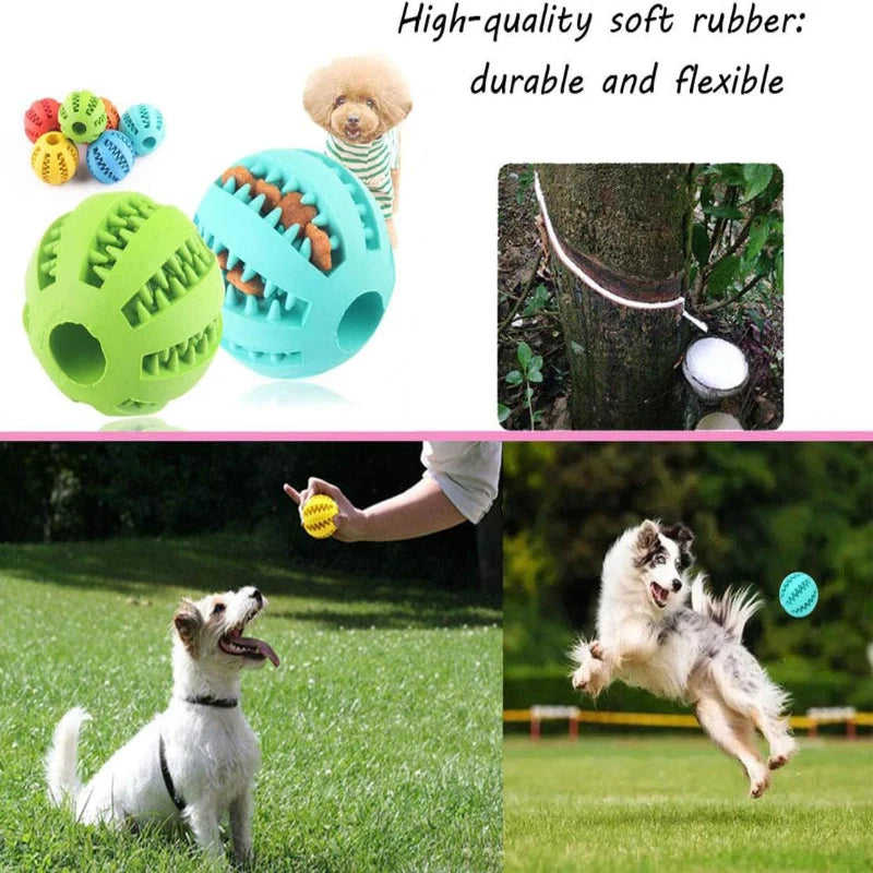 Pelota Interactiva de Goma para Perros - Juguete Mordedor, Limpieza Dental y Dispensador de Snacks