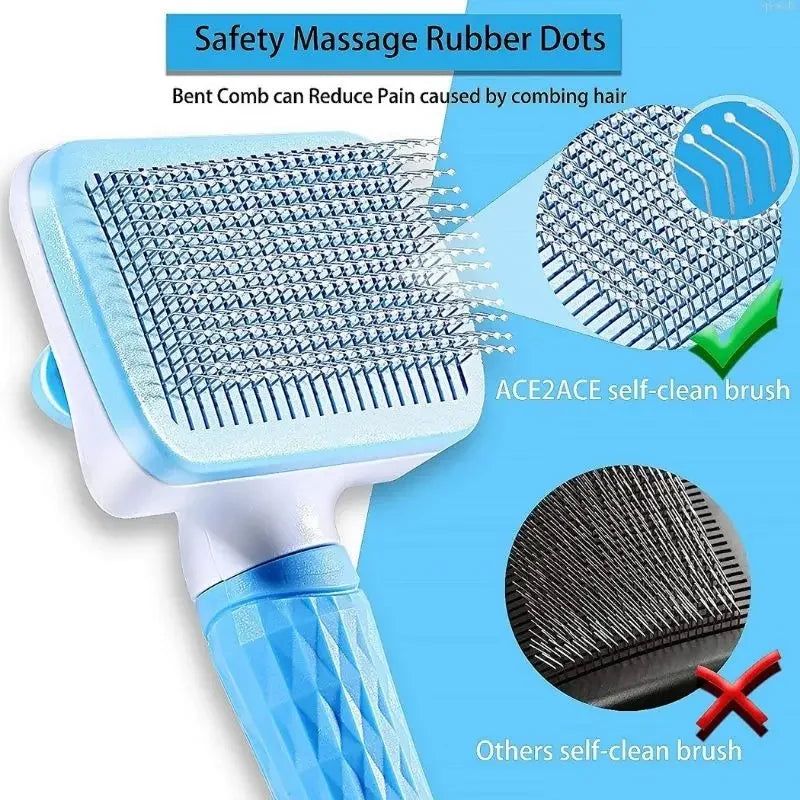 Cepillo quitapelos para perros y gatos – Peine de aseo para pelo largo, limpieza y baño – Accesorios para mascotas