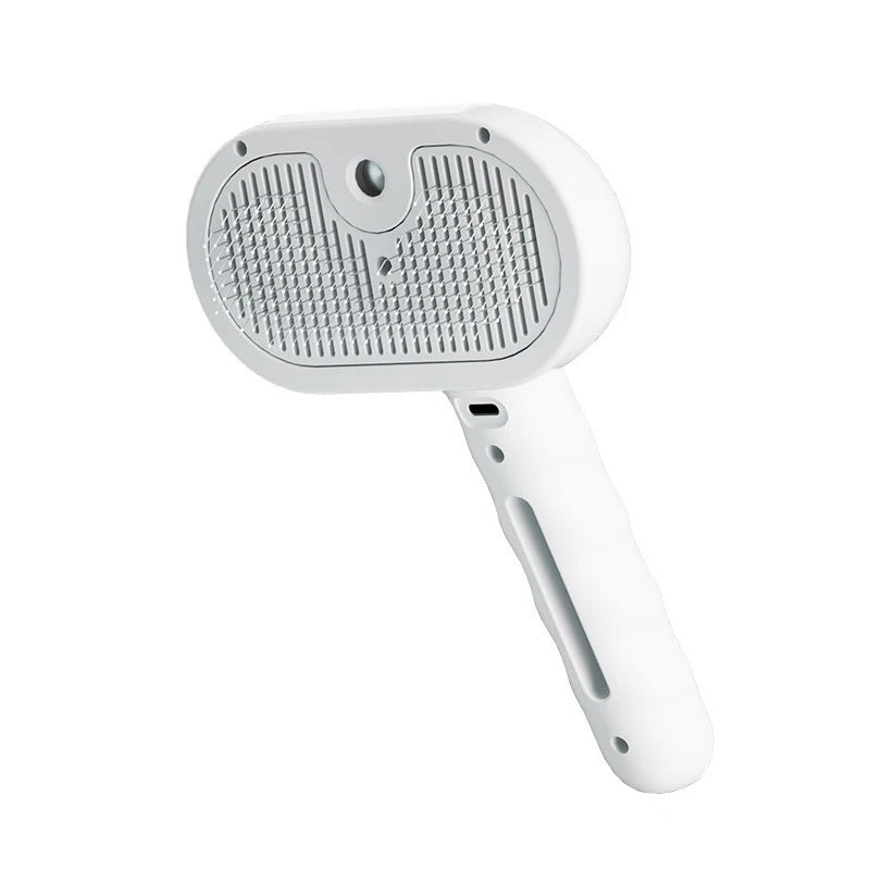 Cepillo Vaporizador con Spray para Perros y Gatos - 2 en 1 Masaje y Cepillado Recargable USB
