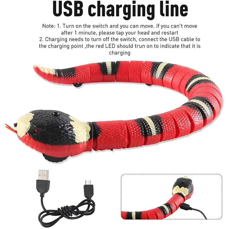 Juguete Automático Interactivo para Gatos - Serpiente con Sensor Inteligente y Carga USB