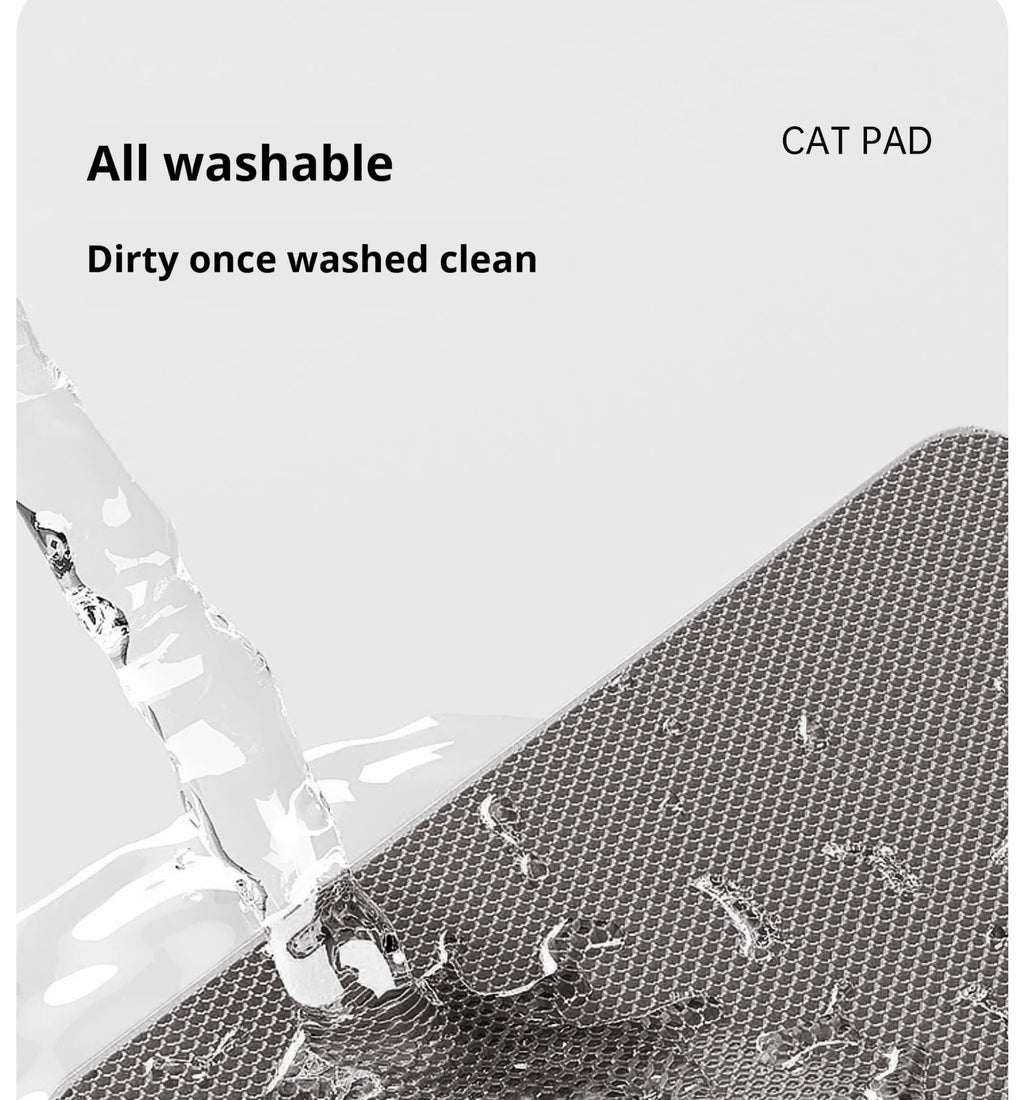 Alfombra para Arenero de Gatos, Impermeable Doble Capa, Antideslizante y Lavable para Mascotas