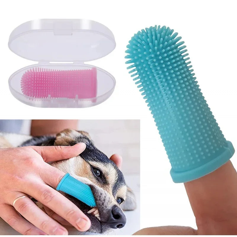 Cepillo de Dientes de Silicona para Perros y Gatos - Limpieza Dental 360°