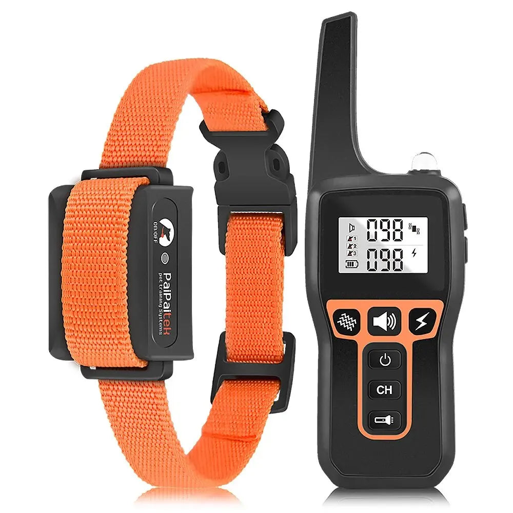 Collar de Adiestramiento para Perros 1000 m – Antiladridos, Impermeable y Recargable con Mando a Distancia | PaiPaitek PD529-1