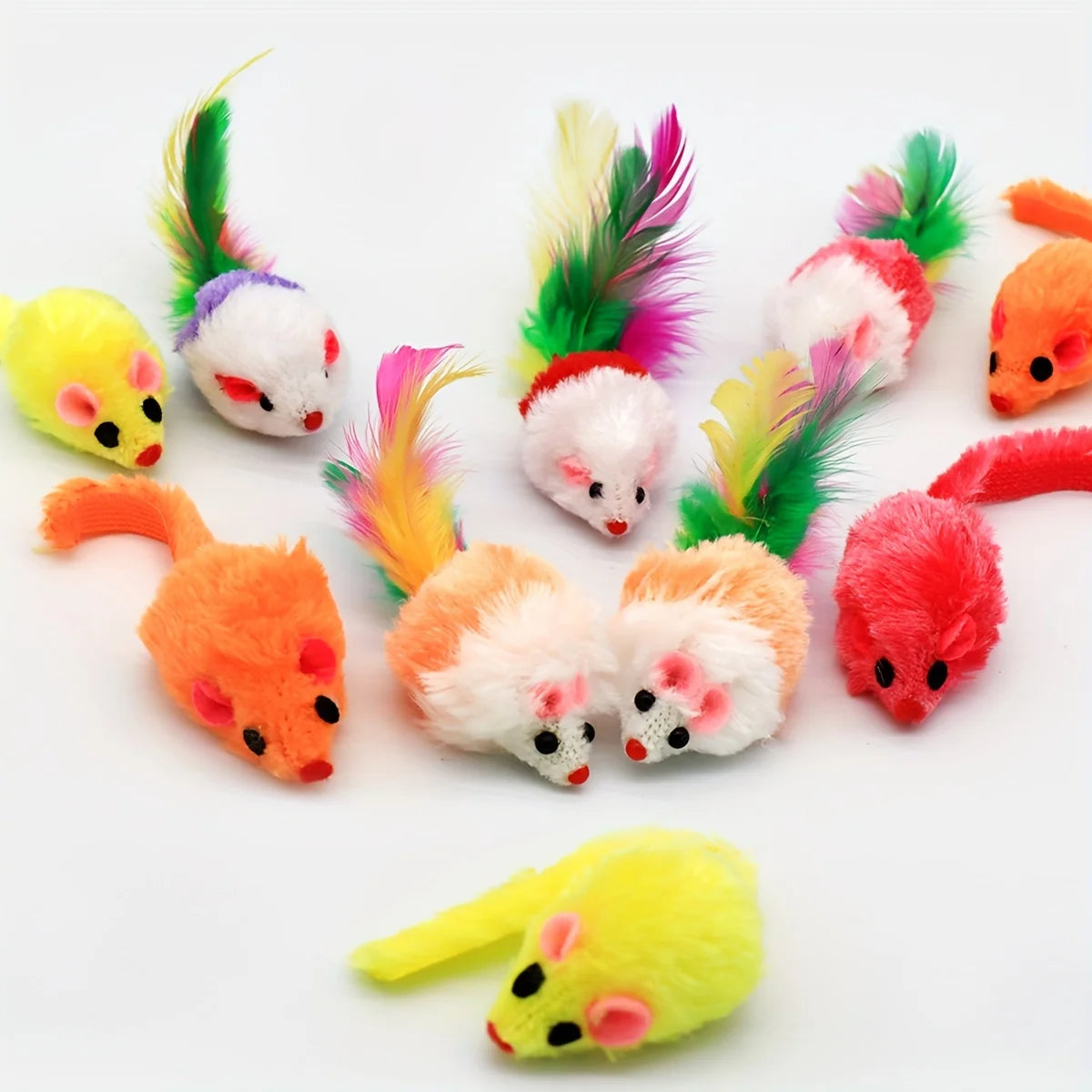 Ratones de Peluche con Catnip para Gatos — Pack de 3 a 200 unidades | Juguete Interactivo