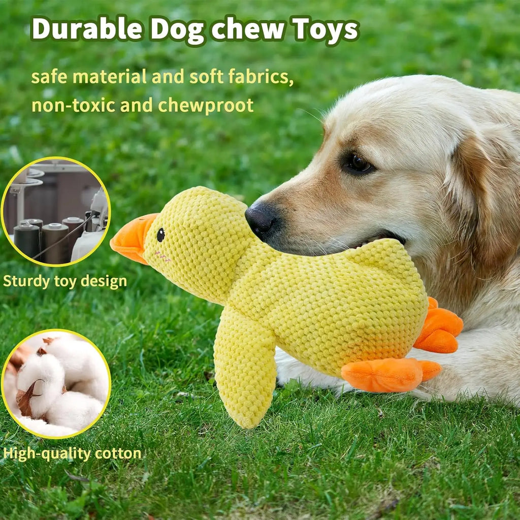 Juguete de Pato para Perros, Peluche Resistente a Mordiscos con Sonido, Alivio Dental, Compañero Suave para Perros Pequeños y Grandes