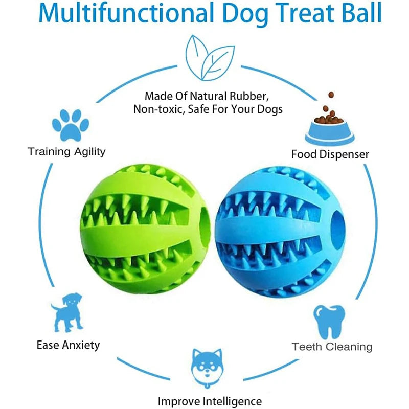 Pelota Interactiva de Goma para Perros - Juguete Mordedor, Limpieza Dental y Dispensador de Snacks