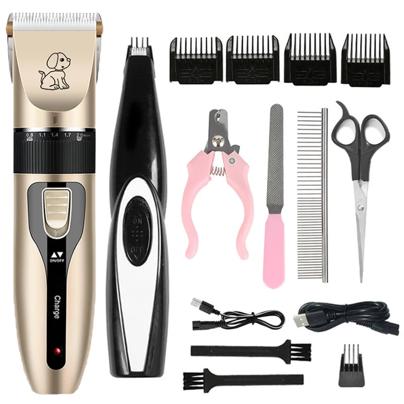 Kit Cortapelos Eléctrico para Perros y Gatos - Silencioso, Recargable y Profesional
