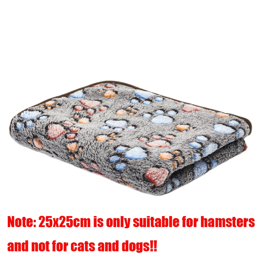 Manta Suave y Esponjosa para Mascotas, Franela con Estampado de Huellas, Cama Cálida y Cómoda para Perros y Gatos