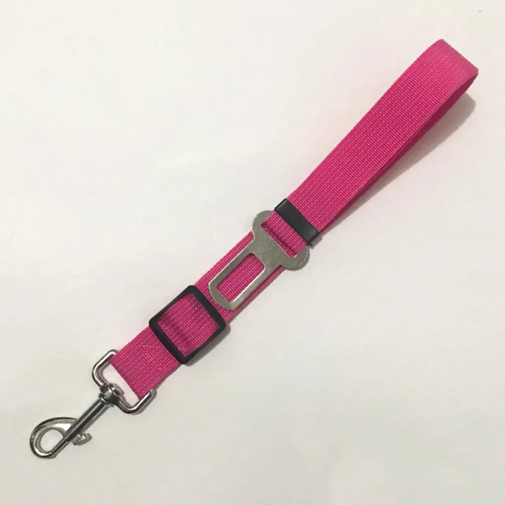 Cinturón de Seguridad Ajustable para Perros en el Coche — Nylon Reflectante y Elástico | 21 Colores