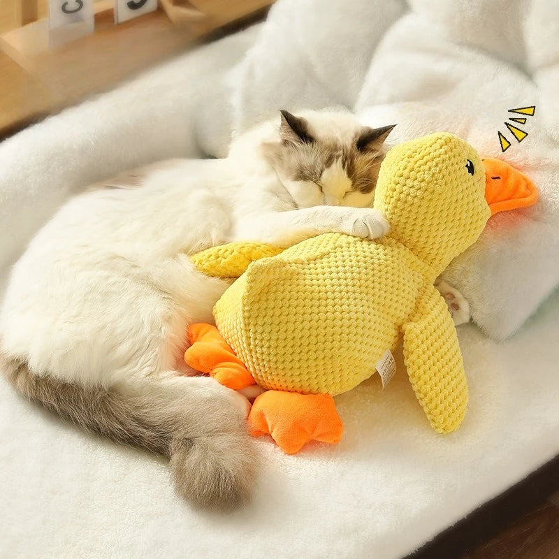 Juguete de Pato para Perros, Peluche Resistente a Mordiscos con Sonido, Alivio Dental, Compañero Suave para Perros Pequeños y Grandes