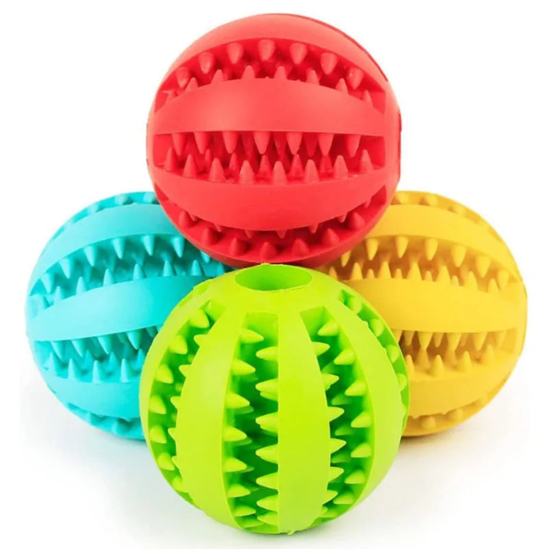 Pelota Interactiva de Goma para Perros - Juguete Mordedor, Limpieza Dental y Dispensador de Snacks
