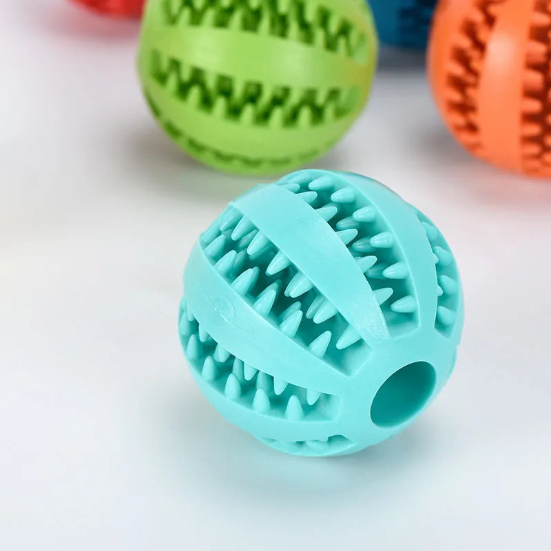 Pelota Interactiva de Goma para Perros - Juguete Mordedor, Limpieza Dental y Dispensador de Snacks