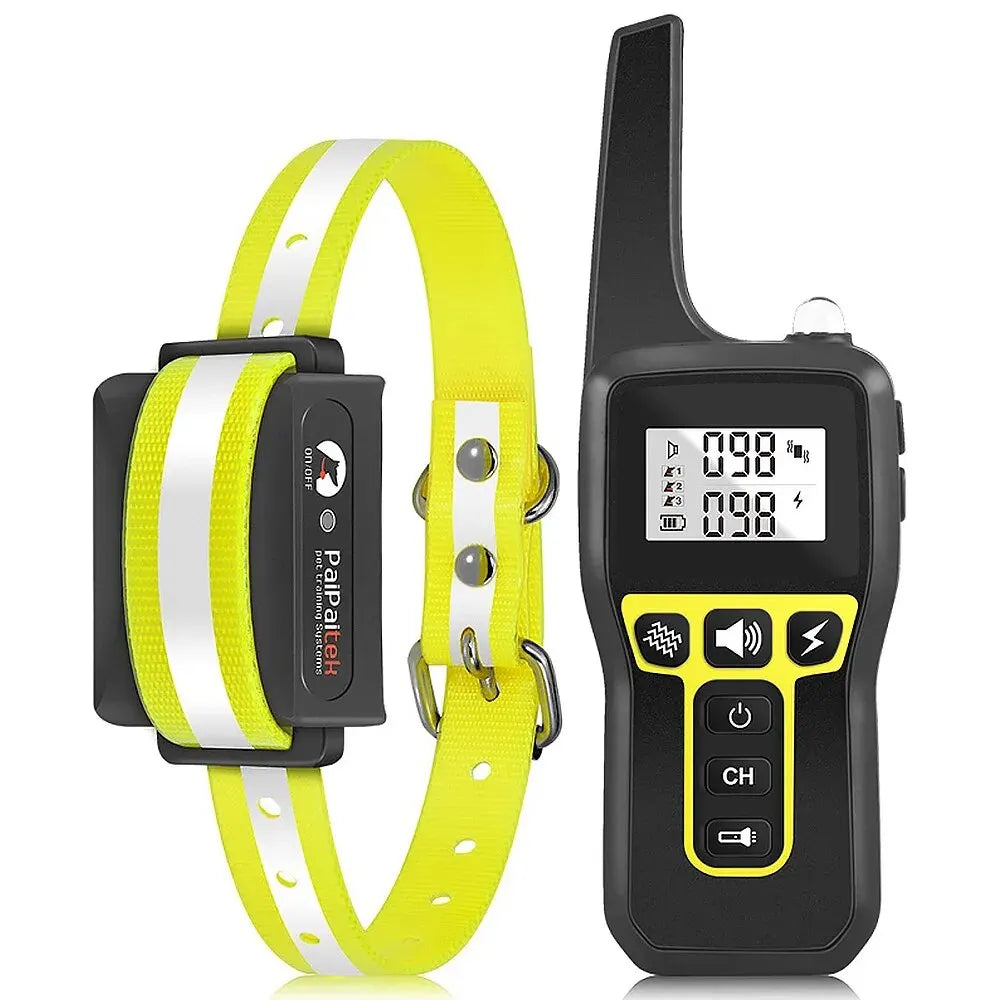 Collar de Adiestramiento para Perros 1000 m – Antiladridos, Impermeable y Recargable con Mando a Distancia | PaiPaitek PD529-1