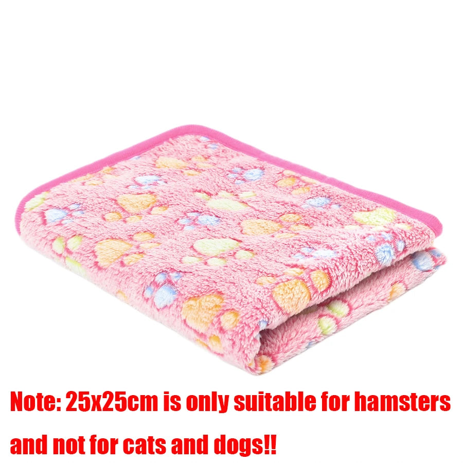 Manta Suave y Esponjosa para Mascotas, Franela con Estampado de Huellas, Cama Cálida y Cómoda para Perros y Gatos