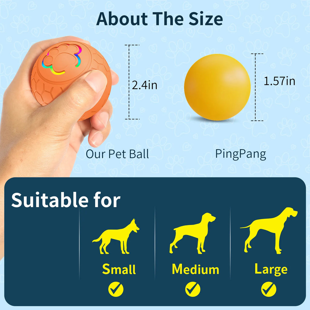 Pelota Inteligente Interactiva para Perros y Gatos - Electrónica, Automática, con Luces RGB y Carga USB