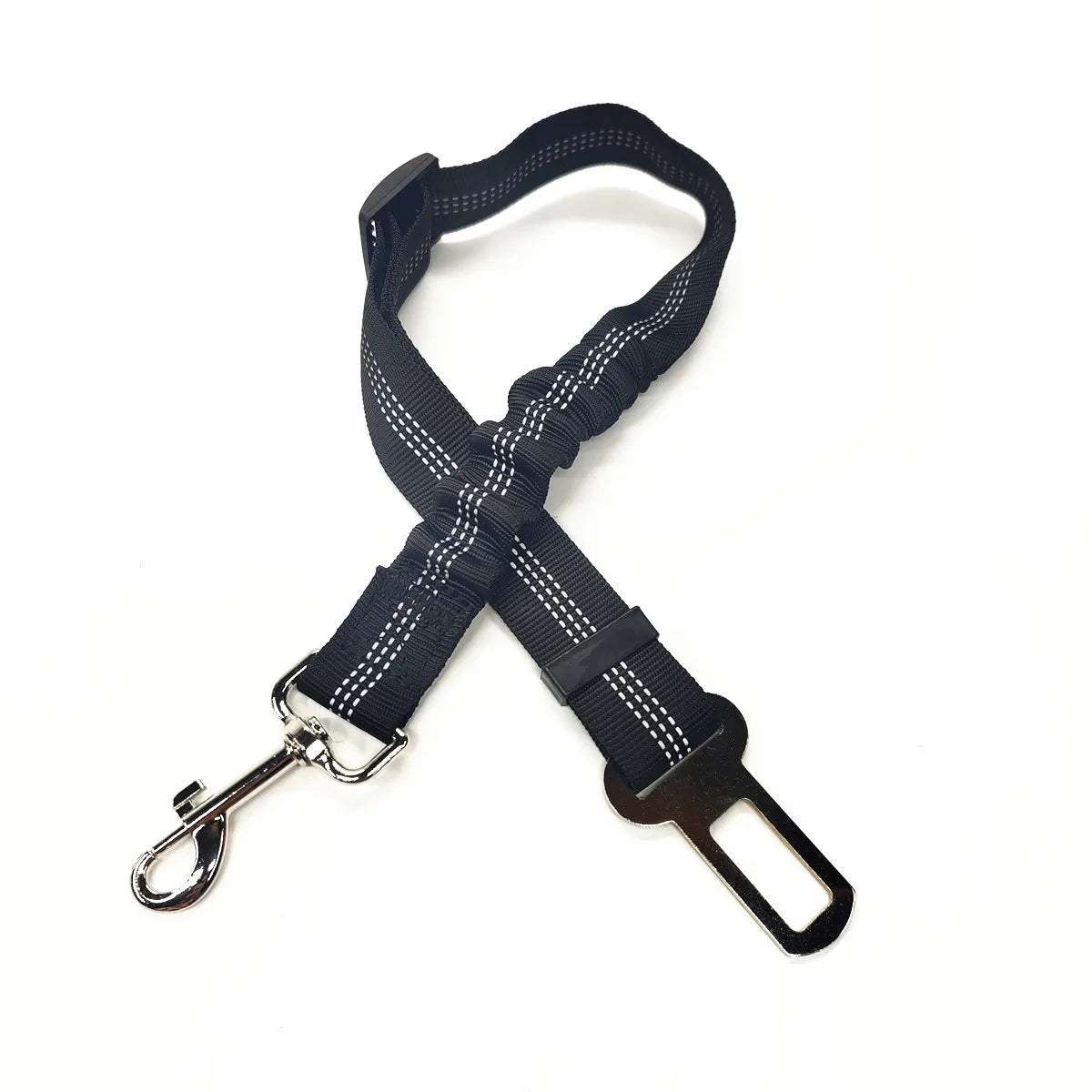 Cinturón de Seguridad Ajustable para Perros en el Coche — Nylon Reflectante y Elástico | 21 Colores