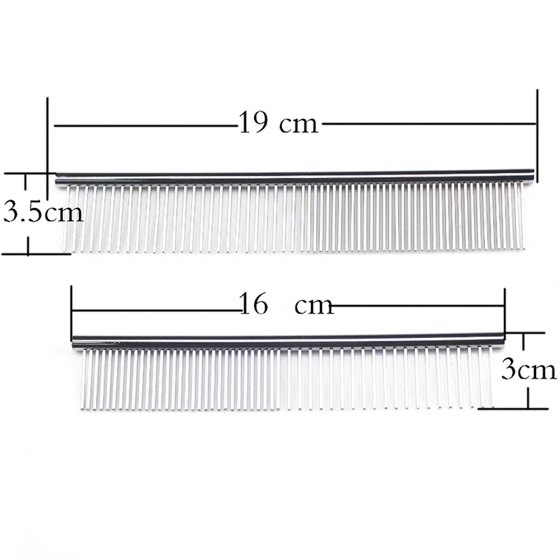 Peine Desenredante de Acero Inoxidable para Perros y Gatos - 16 cm y 19 cm