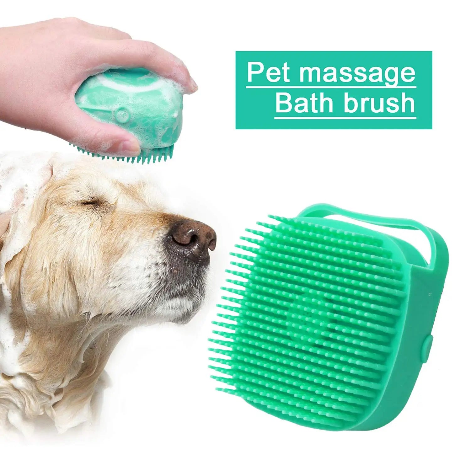 Cepillo de Baño para Perros y Gatos con Dispensador de Champú 80ml