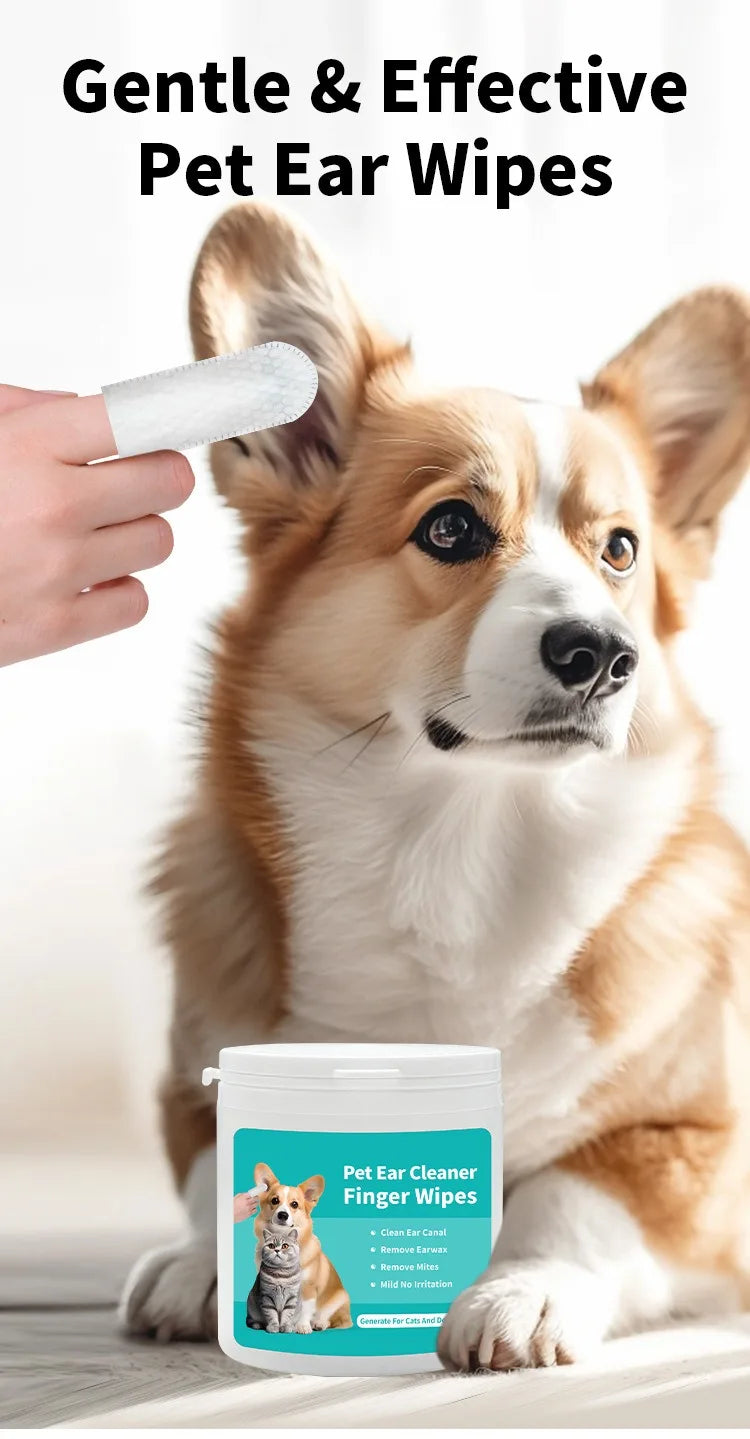 Toallitas Limpiadoras de Orejas para Perros y Gatos - Elimina Ácaros