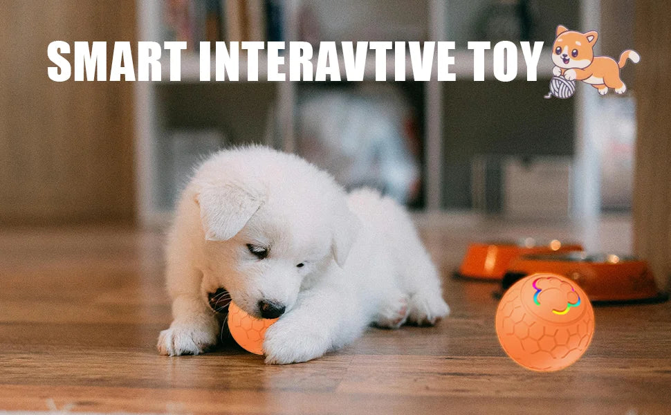 Pelota Inteligente Interactiva para Perros y Gatos - Electrónica, Automática, con Luces RGB y Carga USB