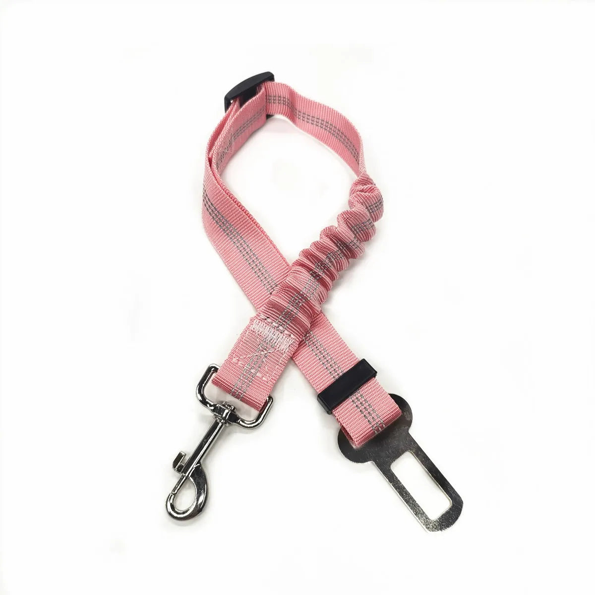 Cinturón de Seguridad Ajustable para Perros en el Coche — Nylon Reflectante y Elástico | 21 Colores