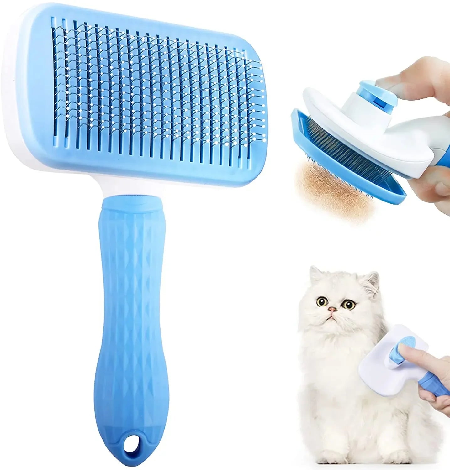 Cepillo quitapelos para perros y gatos – Peine de aseo para pelo largo, limpieza y baño – Accesorios para mascotas