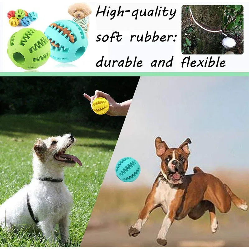 Pelota Interactiva de Goma para Perros - Juguete Mordedor, Limpieza Dental y Dispensador de Snacks