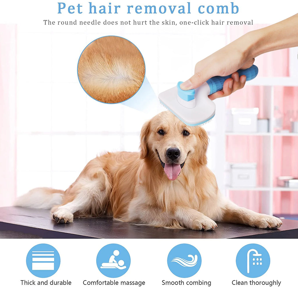 Cepillo quitapelos para perros y gatos – Peine de aseo para pelo largo, limpieza y baño – Accesorios para mascotas