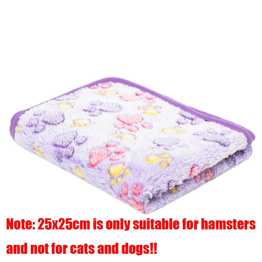 Manta Suave y Esponjosa para Mascotas, Franela con Estampado de Huellas, Cama Cálida y Cómoda para Perros y Gatos