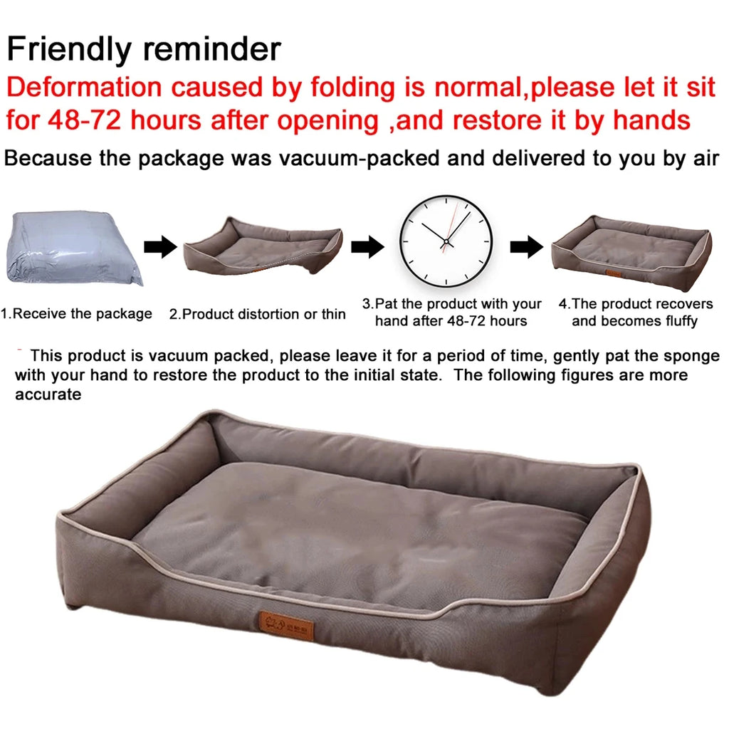 Cama para Perros y Gatos - Cuatro Estaciones, Impermeable, Acolchada y Resistente a Mordiscos
