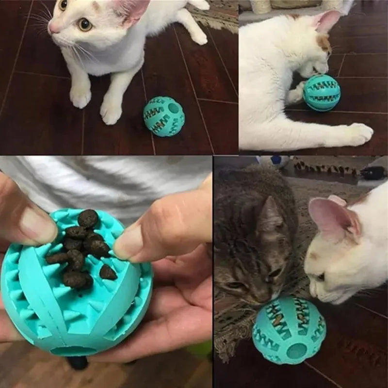 Pelota Interactiva de Goma para Perros - Juguete Mordedor, Limpieza Dental y Dispensador de Snacks