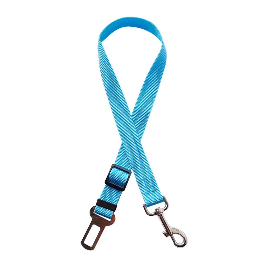 Cinturón de Seguridad Ajustable para Perros en el Coche — Nylon Reflectante y Elástico | 21 Colores