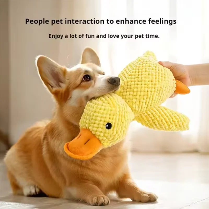 Juguete de Pato para Perros, Peluche Resistente a Mordiscos con Sonido, Alivio Dental, Compañero Suave para Perros Pequeños y Grandes